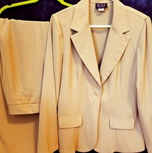 Juniors trendy pants suit with subtle pinstripes,